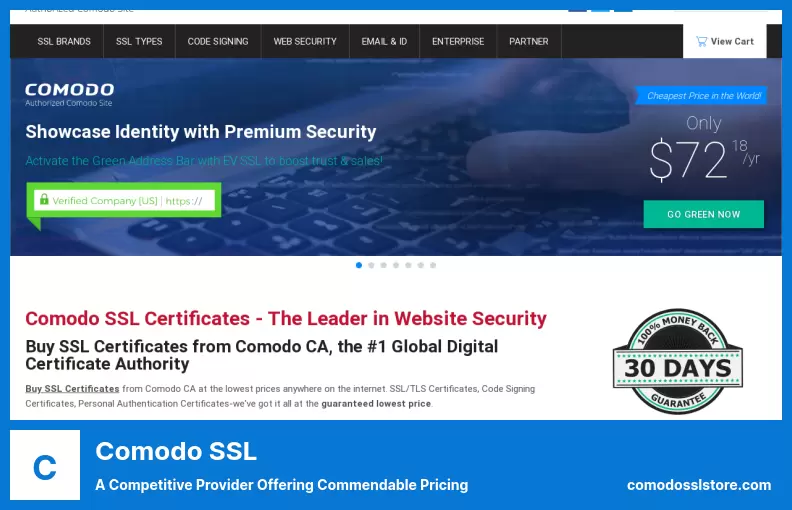 Comodo SSL - مزود منافس يقدم أسعارًا تستحق الثناء