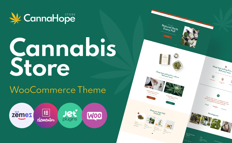 tema de marijuana medicală și canabis woocommerce