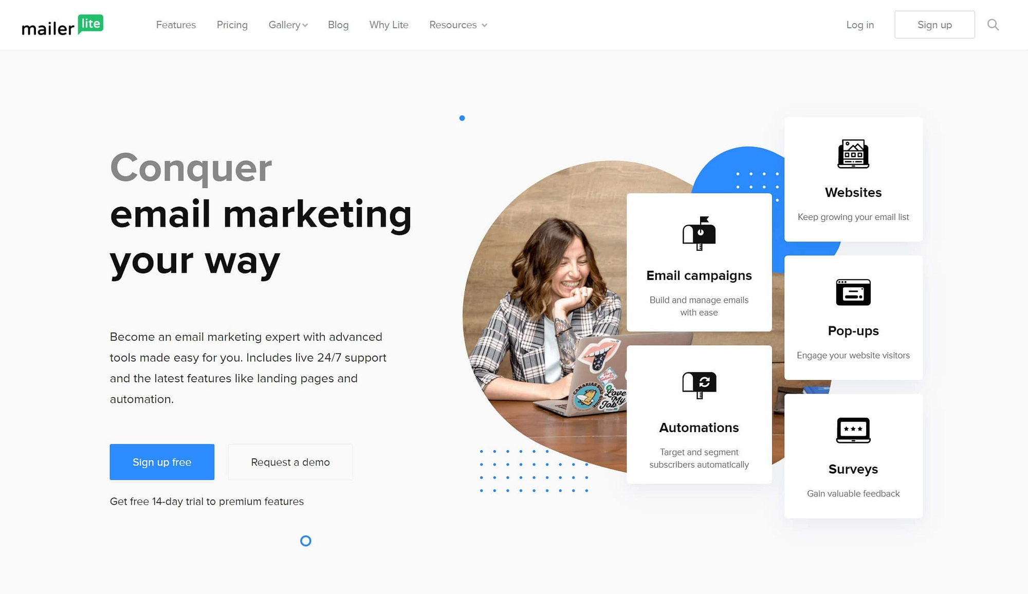 أداة تسويق البريد الإلكتروني MailerLite.