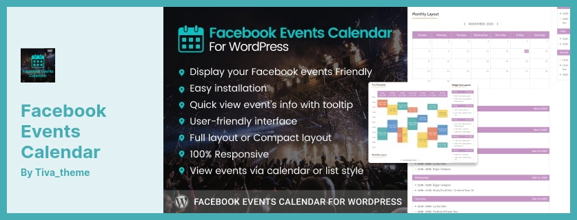 ปลั๊กอินปฏิทินกิจกรรม Facebook - ปฏิทินกิจกรรมสำหรับ WordPress
