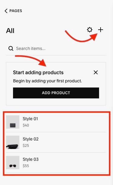 الطرق المختلفة لإضافة المنتجات في تجارة Squarespace
