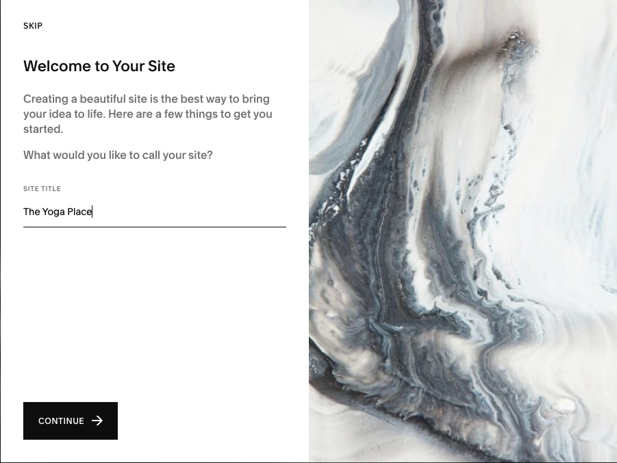 تعيين اسم موقعك في Squarespace