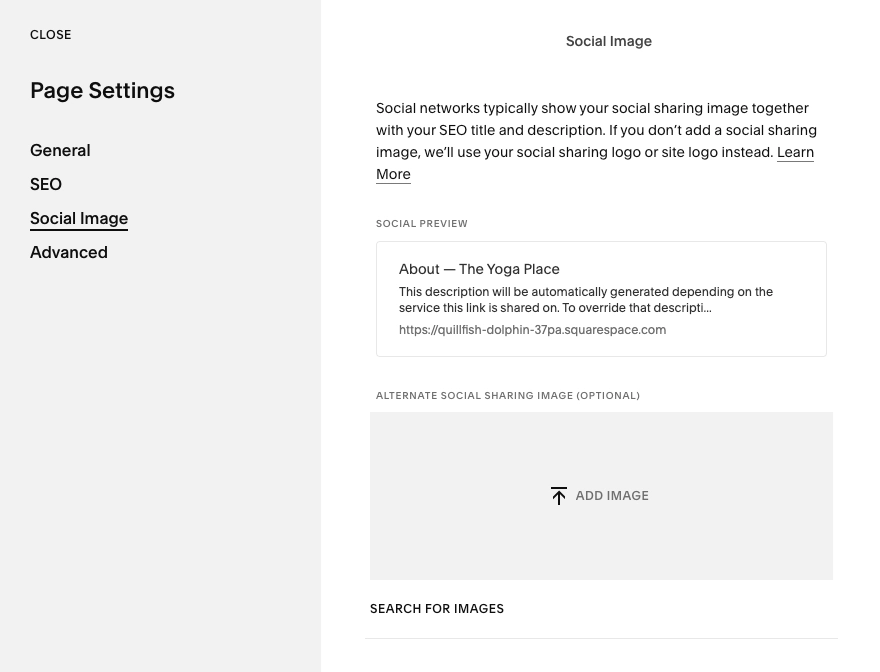 كيفية استخدام Squarespace لتعيين الصورة الاجتماعية
