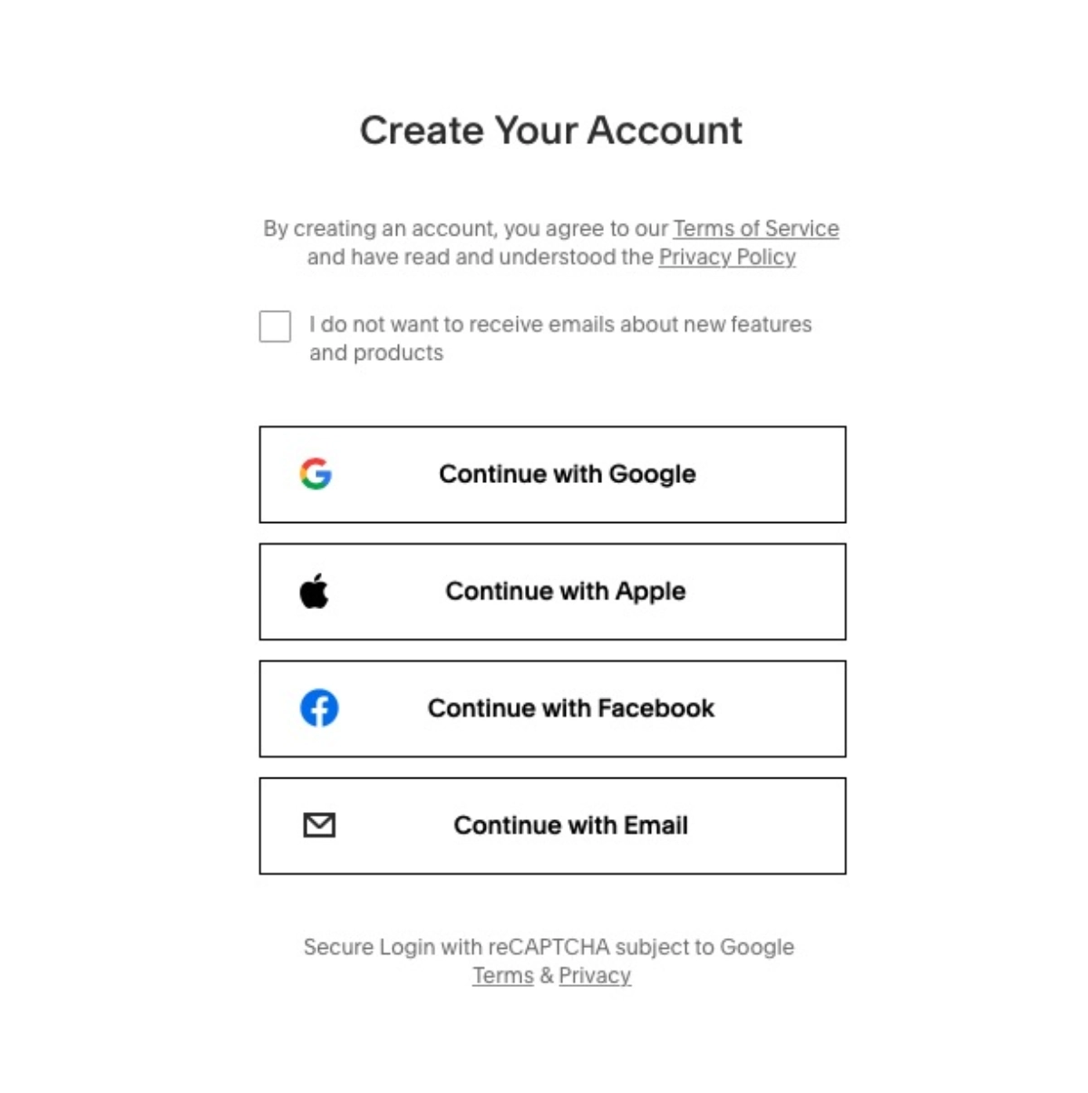 خيارات الاشتراك في Squarespace