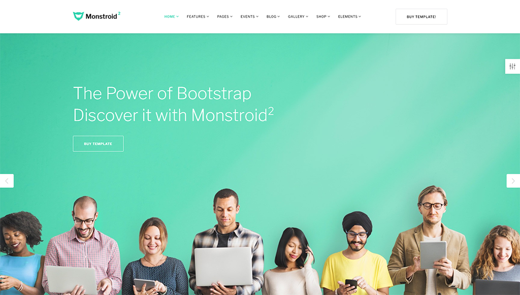 Tema Monstroid2 per siti Web HTML5