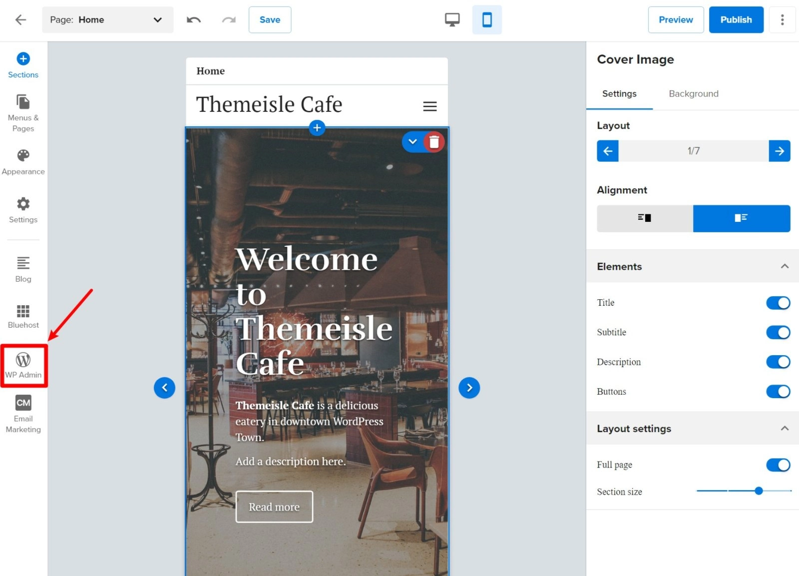เปิดแดชบอร์ด WordPress