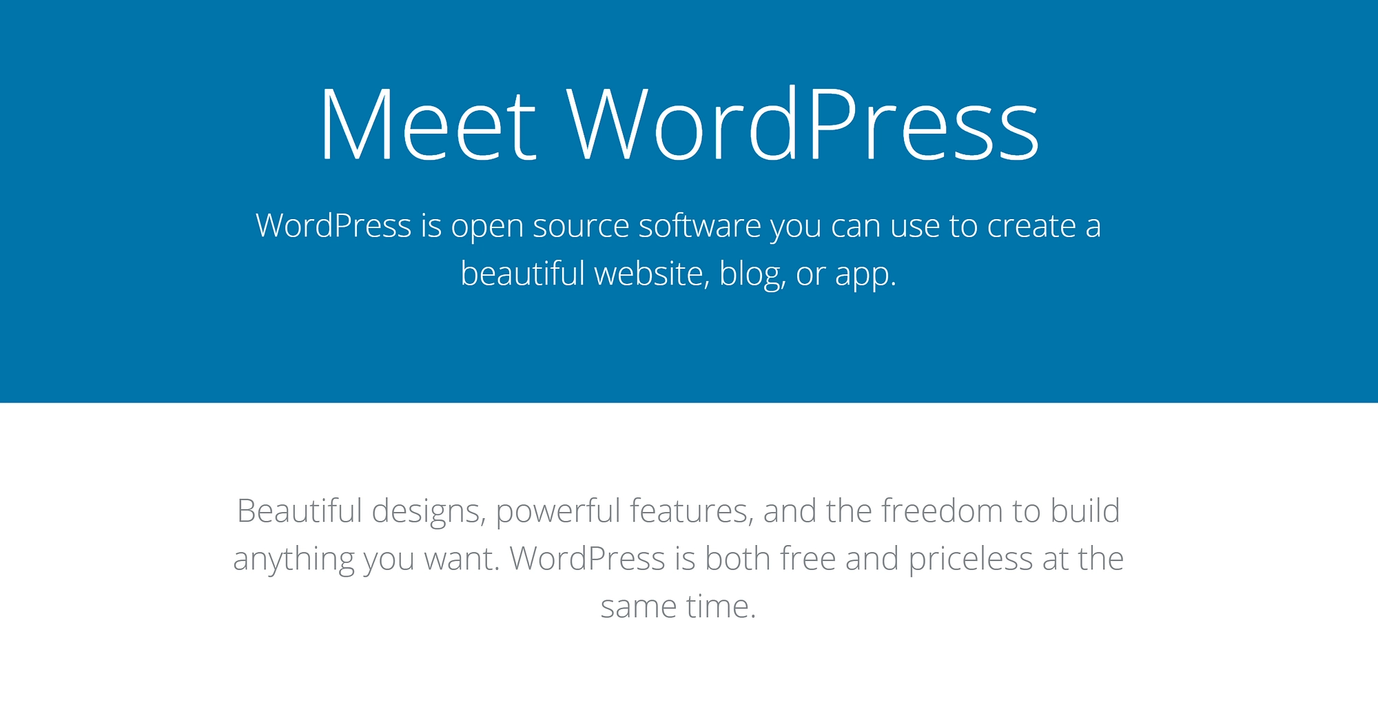 หน้าแรกของ CMS WordPress