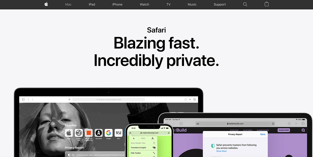متصفح الويب Apple Safari.