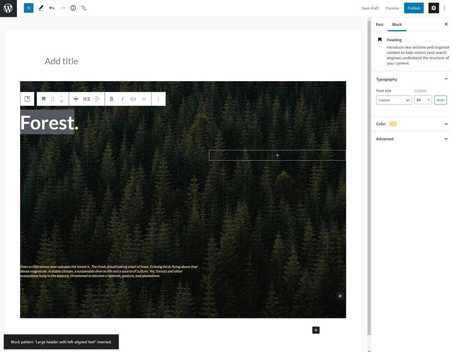编辑 WordPress 块模式