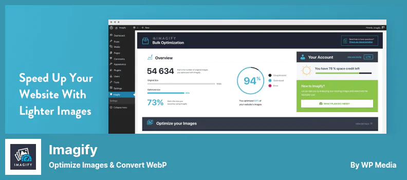 ปลั๊กอิน Imagify - ปรับรูปภาพให้เหมาะสม & แปลง WebP