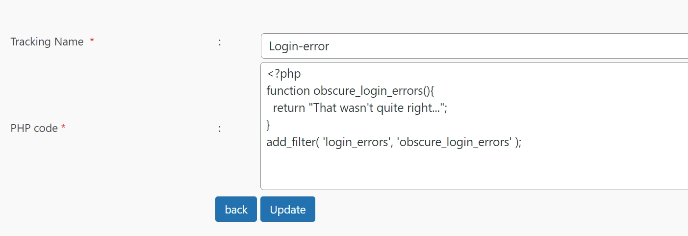 مثال على مقتطف PHP