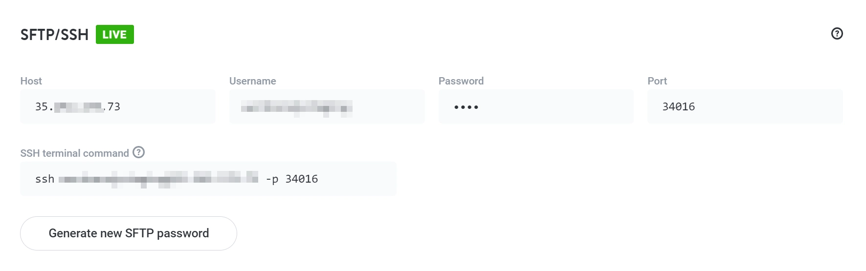 الوصول إلى بيانات اعتماد FTP الخاصة بك