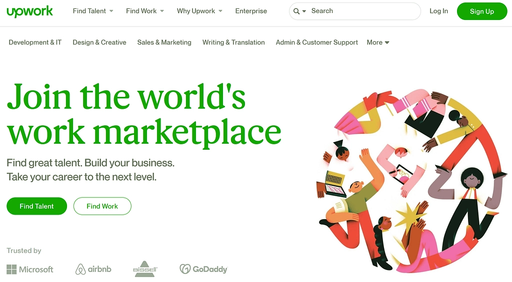 最佳自由写作网站：Upwork 主页