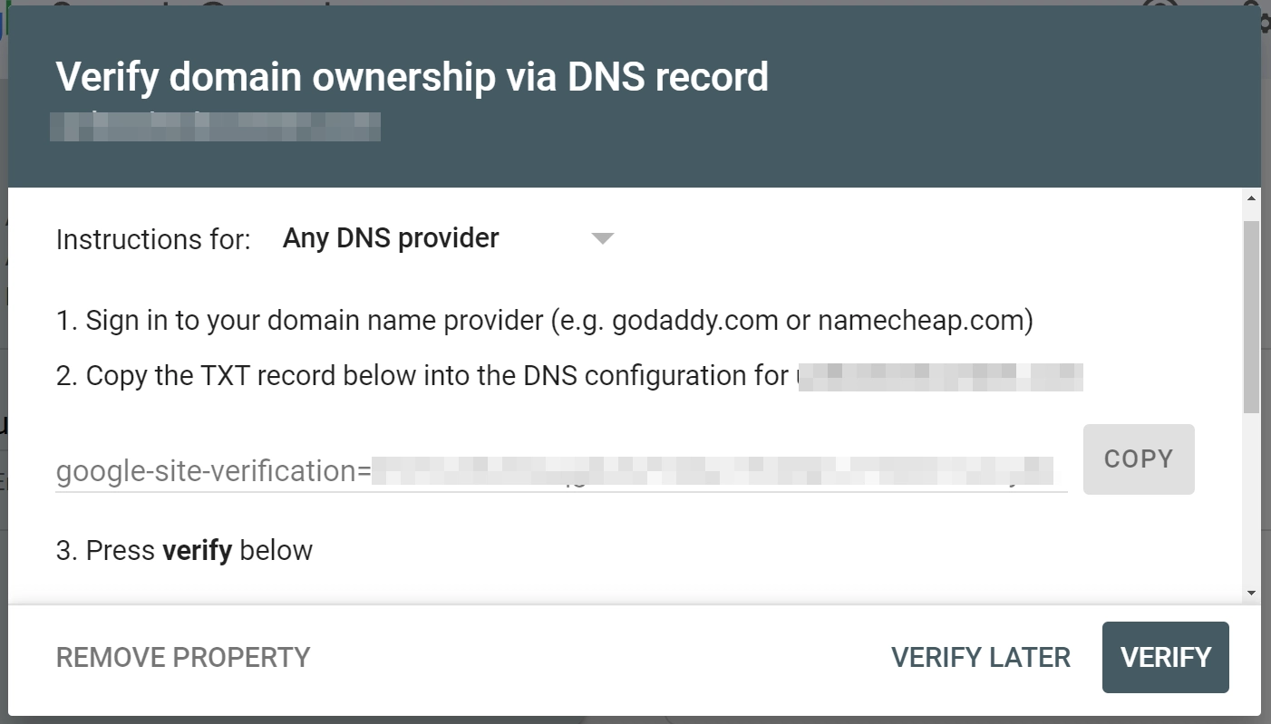วิธีตรวจสอบไซต์ WordPress ของคุณด้วย Google Search Console ด้วยระเบียน DNS TXT