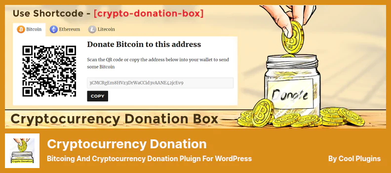 Cryptocurrency Donation Plugin - Bitcoing และ Cryptocurrency Donation Pluign สำหรับ WordPress