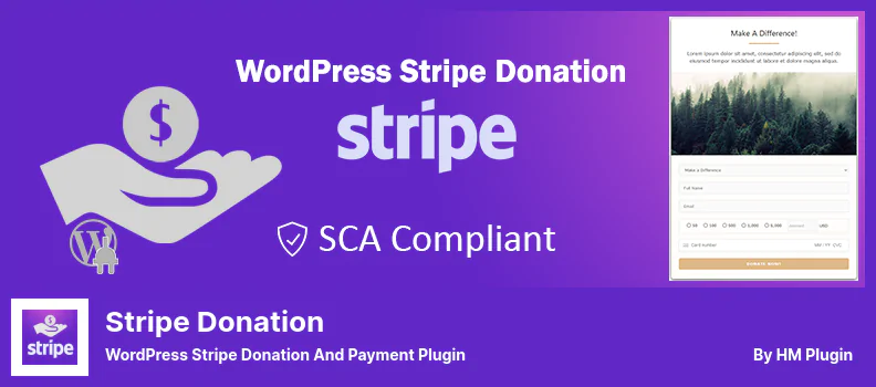 ปลั๊กอินการบริจาค Stripe - ปลั๊กอิน WordPress Stripe การบริจาคและการชำระเงิน