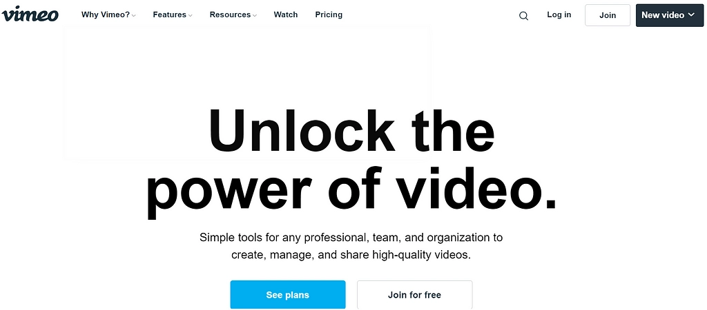 Vimeo เป็นแพลตฟอร์มโฮสติ้งวิดีโอ WordPress ที่ยอดเยี่ยม