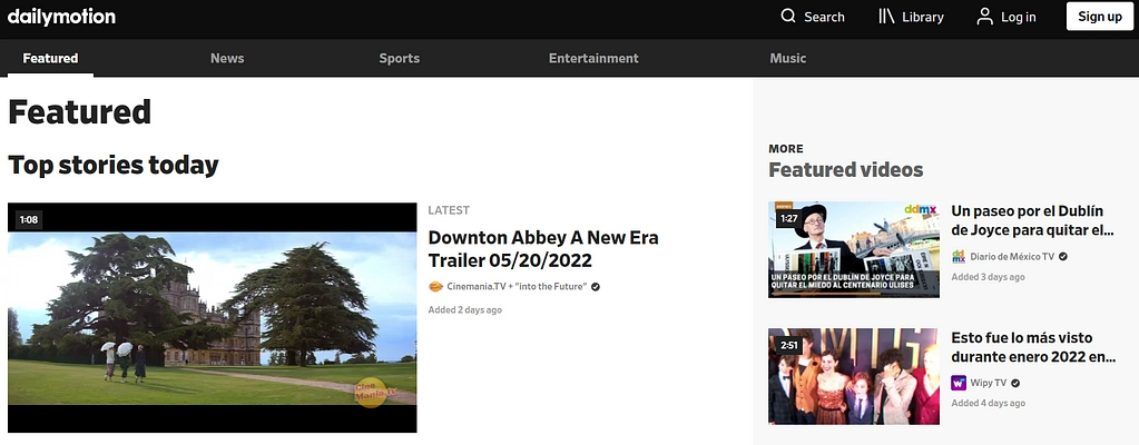 Dailymotion เป็นตัวเลือกโฮสติ้งวิดีโอ WordPress ที่ยอดเยี่ยม