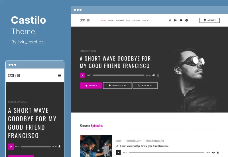 ธีม Castilo - Audio Podcast WordPress Theme