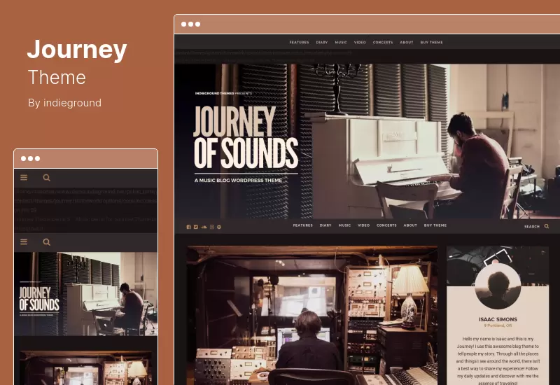 ธีมการเดินทาง - ธีมบล็อก WordPress ส่วนบุคคล