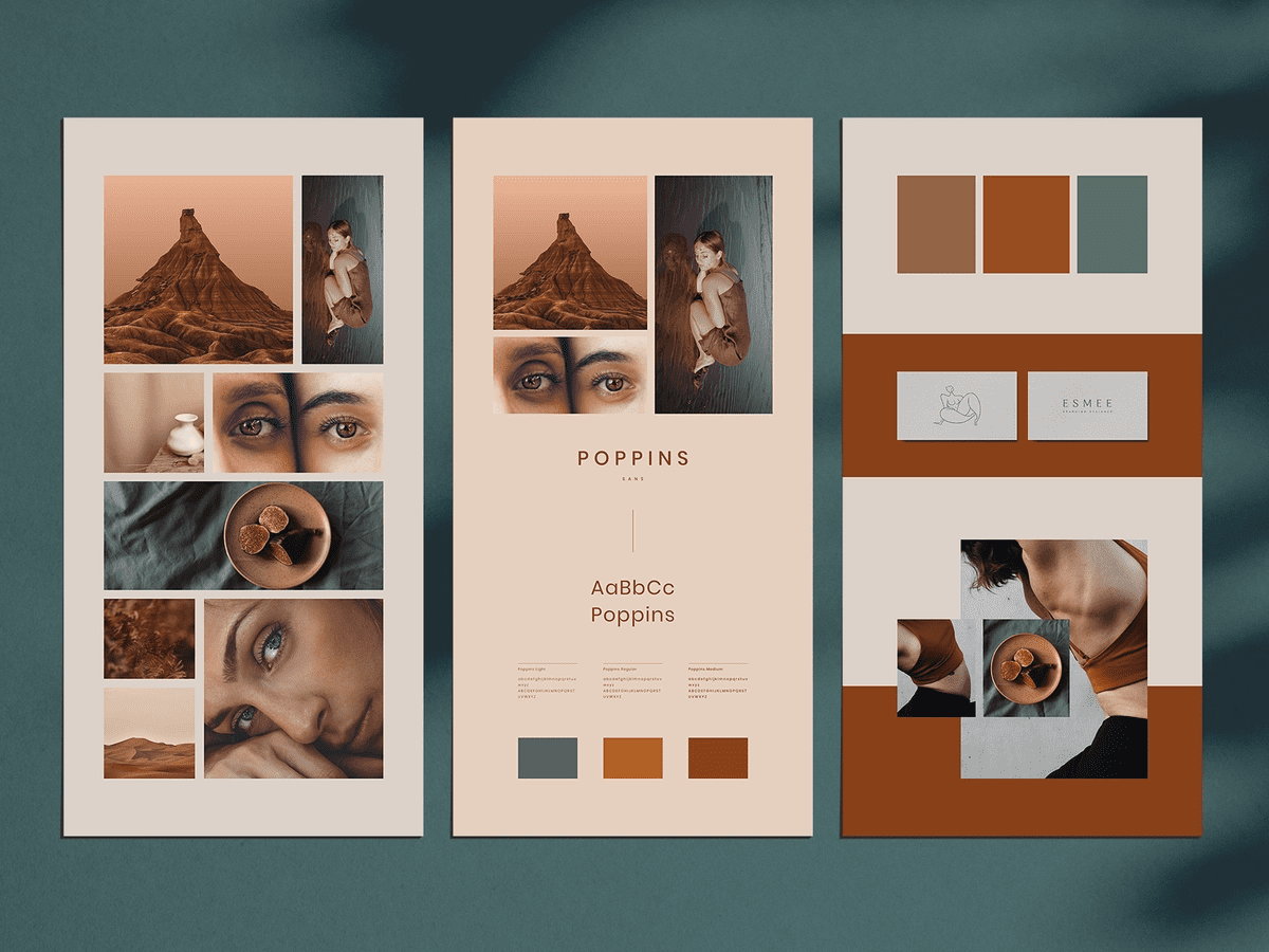 Moodboard utilizado en un proceso de diseño web