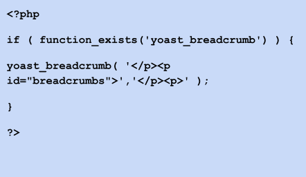 ข้อมูลโค้ดเบรดครัมบ์ของ Yoast