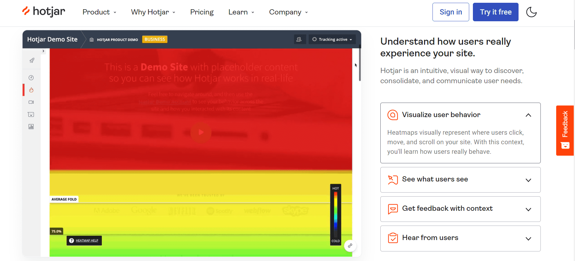 แผนที่ความร้อน Hotjar สำหรับ WordPress