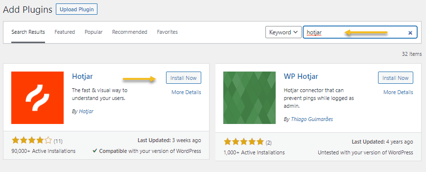 ติดตั้งปลั๊กอินแผนที่ความร้อน Hotjar สำหรับ WordPress