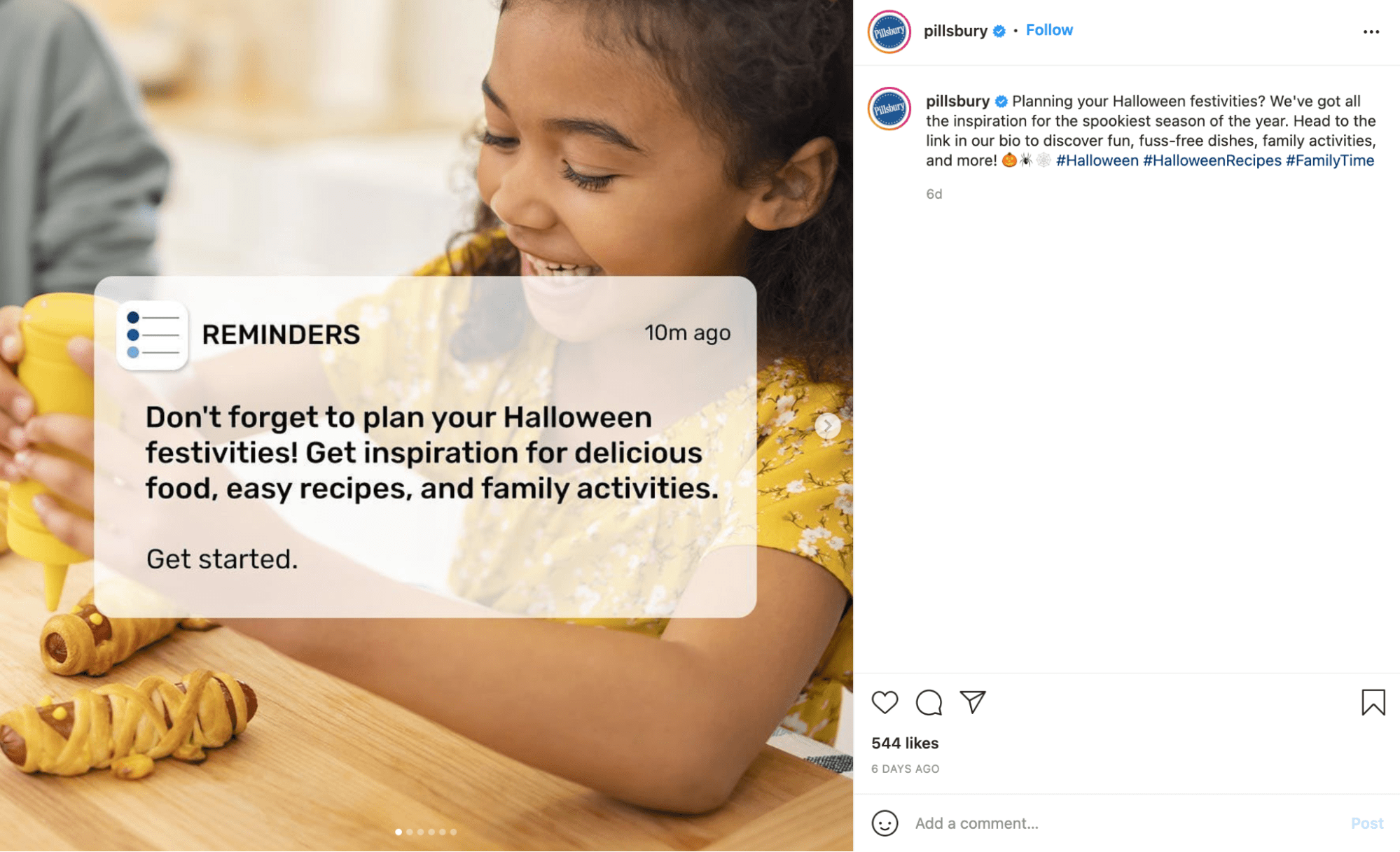 โพสต์ Instagram ฮาโลวีนจาก Pillsbury