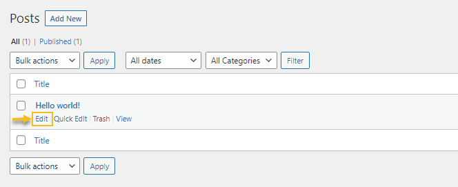 แก้ไขโพสต์ WordPress