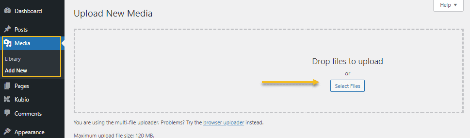 เพิ่มรูปภาพในไลบรารีสื่อ WordPress