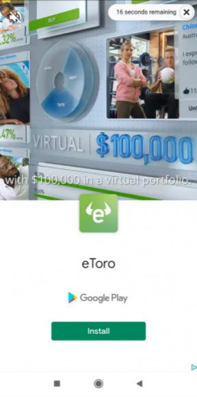 eToro โปรโมชันในแอป