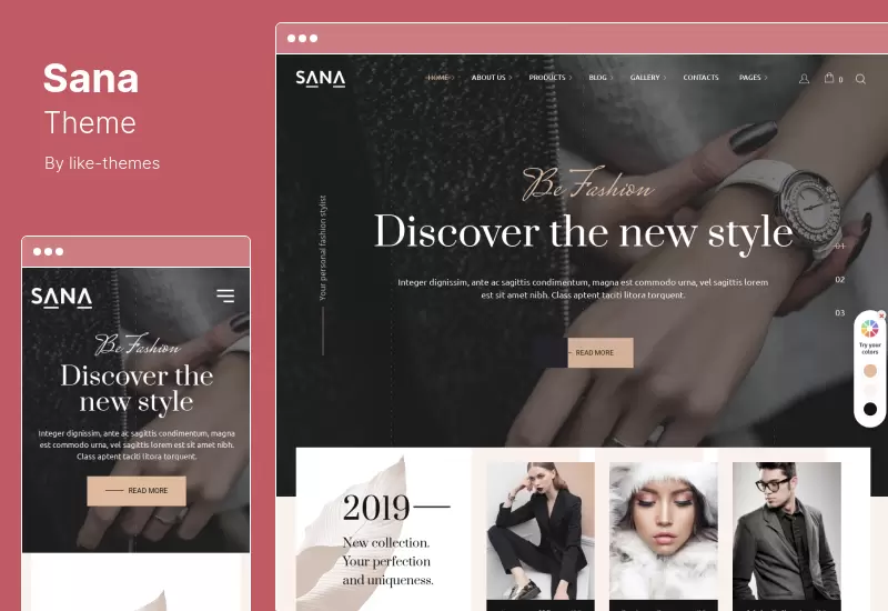 ธีม Sana - นักออกแบบแฟชั่น, ร้านเสริมสวย ช่างแต่งหน้า WordPress Theme