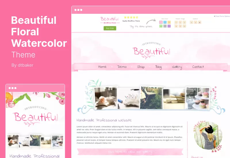 ธีมสีน้ำดอกไม้ที่สวยงาม - Blog Shop