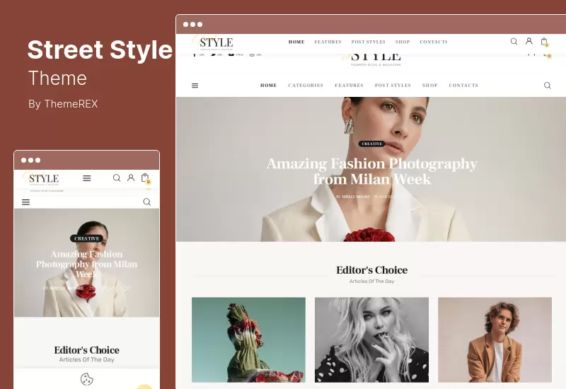 ธีมสไตล์ถนน - บล็อกส่วนตัวของไลฟ์สไตล์แฟชั่น WordPress ธีม