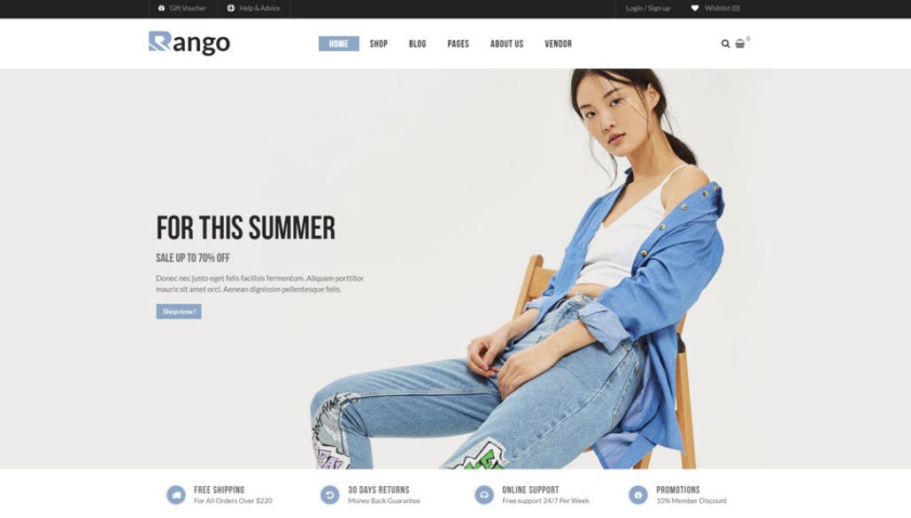 rango woocommerce ร้านแฟชั่น