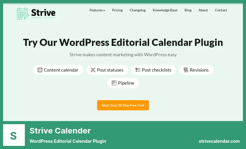 Complemento de calendario de Strive - Complemento de calendario editorial de WordPress