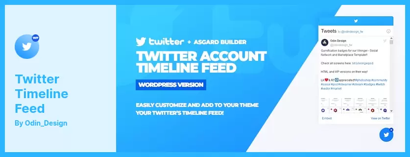 Complemento de alimentación de la línea de tiempo de Twitter - Complemento de alimentación de la línea de tiempo de Twitter para WordPress