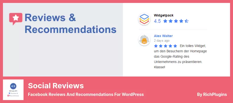 Complemento de Reseñas Sociales - Reseñas y Recomendaciones de Facebook para WordPress