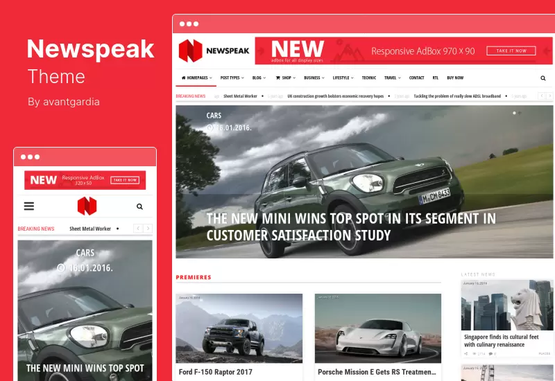 Tema Newspeak - Tema WordPress Responsivo para Revista