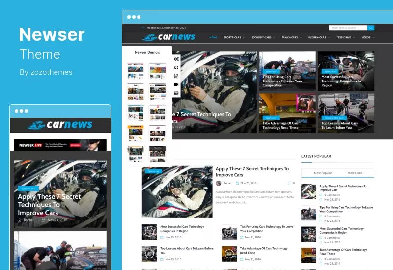 Newser Theme - Tema de WordPress para revista de periódicos