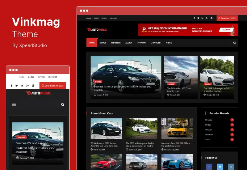 Tema Vinkmag - Tema de WordPress para revista de periódico AMP