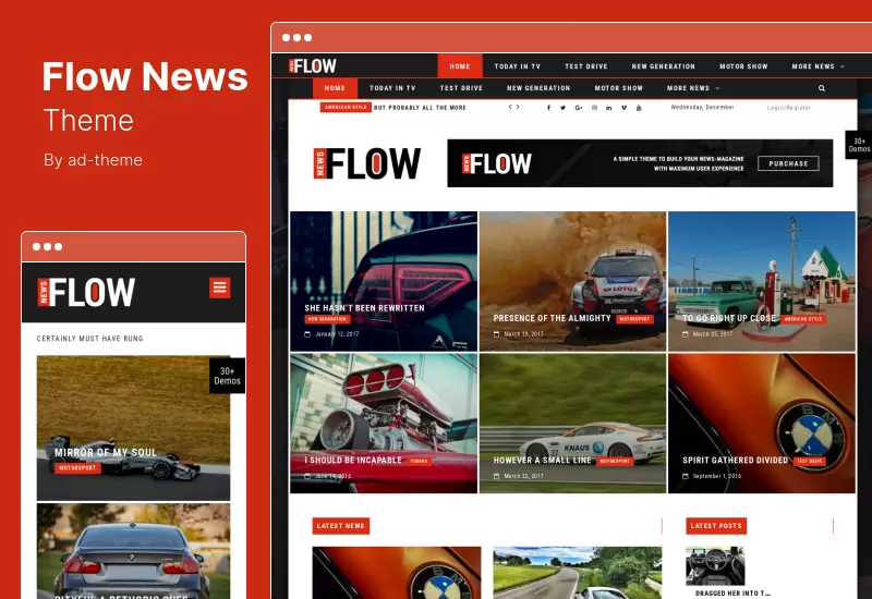 Flow News Theme - Tema de WordPress para blog de revista