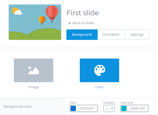 เพิ่มสีพื้นหลังให้กับ Slider