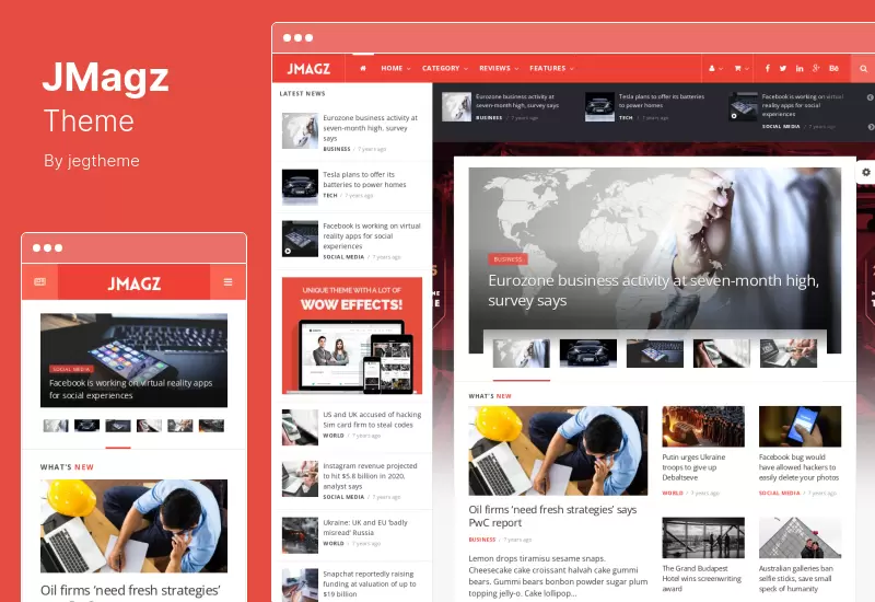 Tema JMagz - Tema de WordPress para revista Tech News