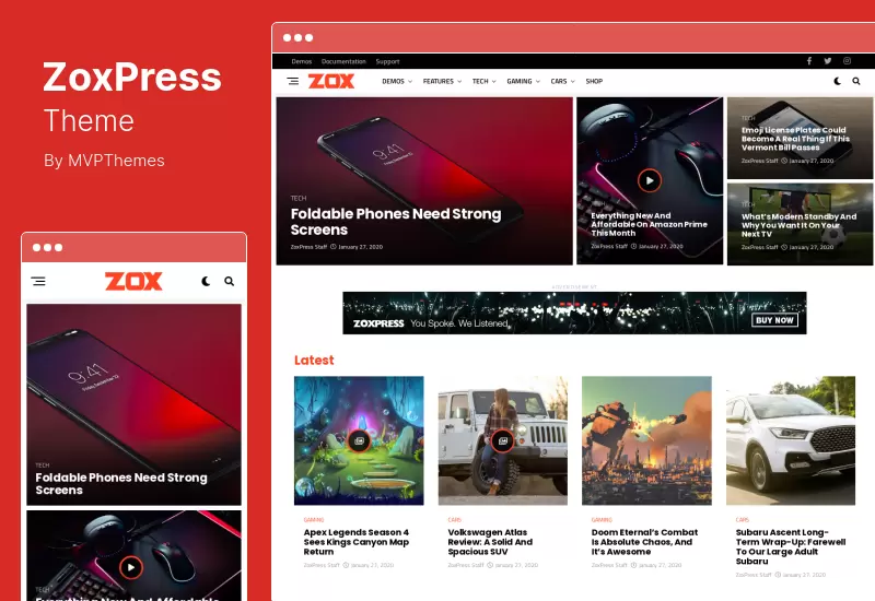 ZoxPress Theme - El tema de noticias de WordPress todo en uno