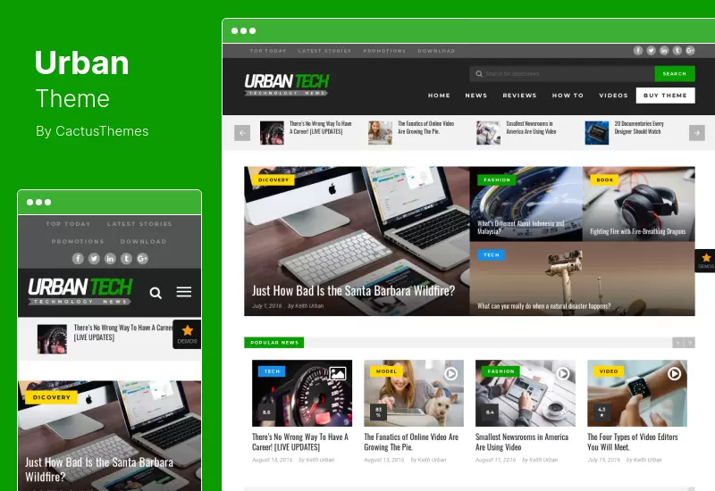 Urban Theme - Tema WordPress Responsivo para Revista