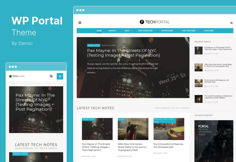 Tema WP Portal - Tema de WordPress para blogs de tecnología