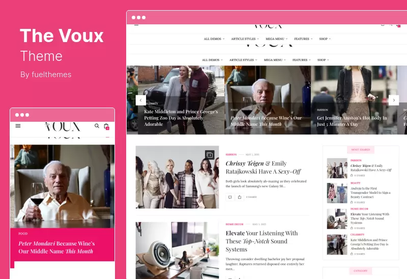 Vouxテーマ-包括的な雑誌のWordPressテーマ