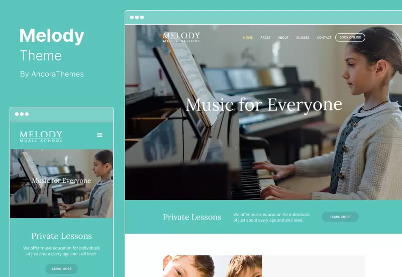 Melody Theme - Tema de WordPress para escuela de música y artes